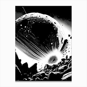 Asteroid Noir Comic Space Canvas Print
