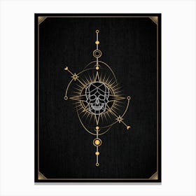 Skull And Crossbones — 🃏 Tarot Card deck, Tarot geometric Canvas Print