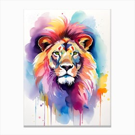 Lion Watercolor Painting 2 Canvas Print