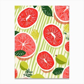 Guava Fruit Summer Illustration 1 Canvas Print