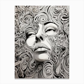 Swirl Hair Serene Face 1 Canvas Print