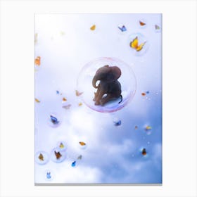 Baby Elephant Bubble Canvas Print