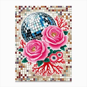 Disco Ball And Roses Canvas Print