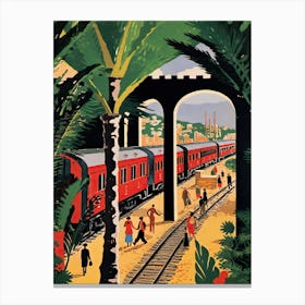El Ferdan Railway Bridge Egypt Colourful 4 Canvas Print