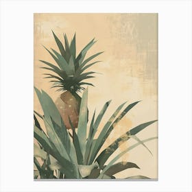 Pineapple Tree Minimal Japandi Illustration 4 Canvas Print