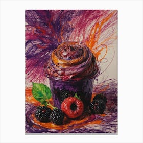 Cupcake With Berries Canvas Print