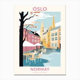 Oslo, Norway, Flat Pastels Tones Illustration 4 Poster Canvas Print