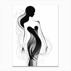 Line Art Woman Body 2 Canvas Print