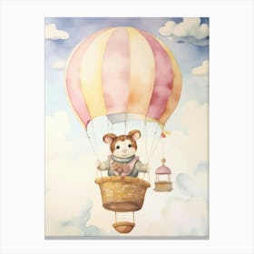 Baby Mouse 2 In A Hot Air Balloon Canvas Print