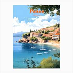 Paxos Greece Vacation Modern Travel Art Canvas Print