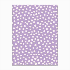 Purple Polka Dots, Animal Print Brushstroke Canvas Print