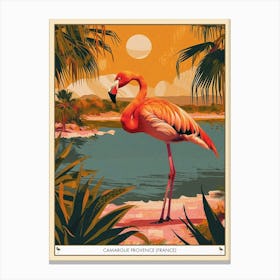 Greater Flamingo Camargue Provence France Tropical Illustration 7 Poster Canvas Print