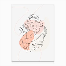 Mother And Daughter Hugging Canvas Print