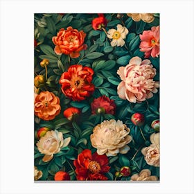 Peonies Wallpaper Canvas Print