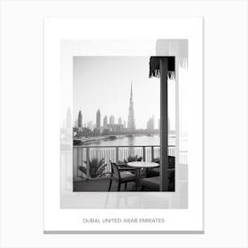 Poster Of Dubai, United Arab Emirates, Black And White Old Photo 2 Canvas Print