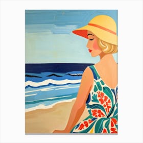 Girl At The Beach Canvas Print