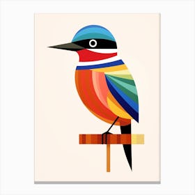 Colourful Geometric Bird Cuckoo 1 Canvas Print