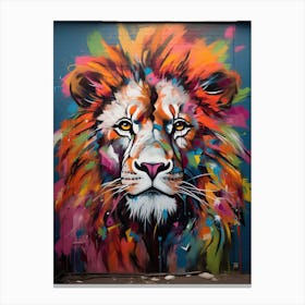 Lion Art Painting Mural Style 4 Canvas Print