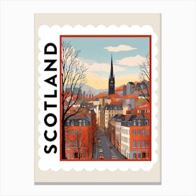 Retro Winter Stamp Poster Edinburgh Scotland 2 Canvas Print
