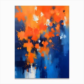 Abstract painting - orange and dark blue Canvas Print