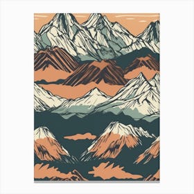 Mountain Range Seamless Pattern Canvas Print