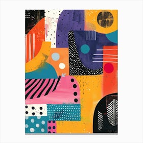 Playful And Colorful Geometric Shapes Arranged In A Fun And Whimsical Way 16 Canvas Print