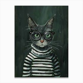 Cat In Glasses 2 Canvas Print