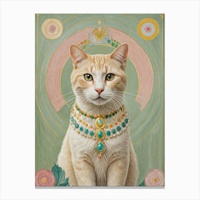 Cat With Necklace Canvas Print