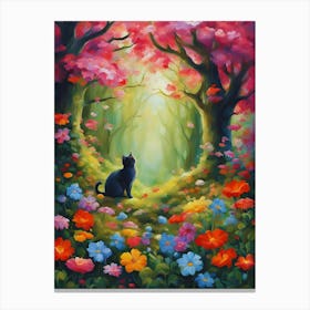 Cat In The Forest Canvas Print