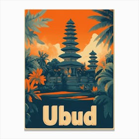 Aihrgdesign A Classic 1960s Travel Poster For Ubud 1 Canvas Print