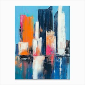 Abstract Painting Of Urban Skyscrapers Canvas Print