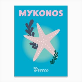 Mykonos Greece Travel Print Canvas Print