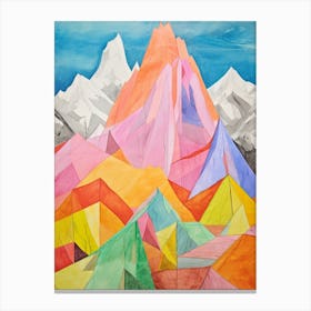 Puncak Jaya Indonesia 1 Colourful Mountain Illustration Canvas Print
