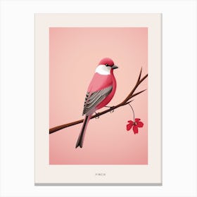 Minimalist Finch 3 Bird Poster Canvas Print