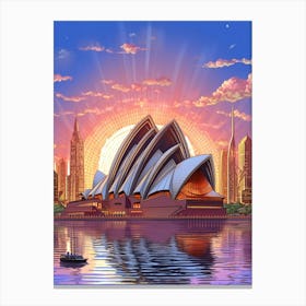 Sydney Opera House Pxiel Art 1 Canvas Print