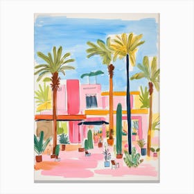 Saguara Hotel,Palm Springs   Resort Storybook Illustration  Canvas Print