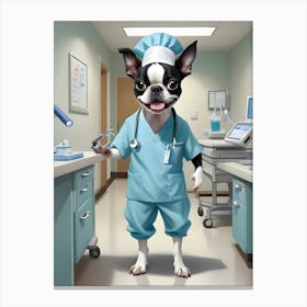 Boston Terrier Doctor-Reimagined 2 Canvas Print