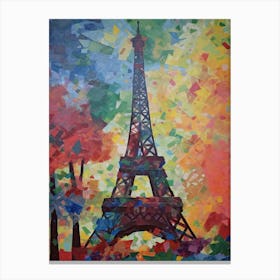 Eiffel Tower Paris France David Hockney Style 18 Canvas Print