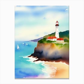 Watercolor Lighthouse 1 Canvas Print