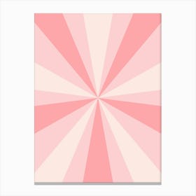 Pink And White Sunburst Canvas Print