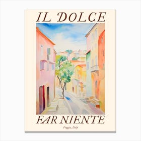 Il Dolce Far Niente Foggia, Italy Watercolour Streets 1 Poster Canvas Print