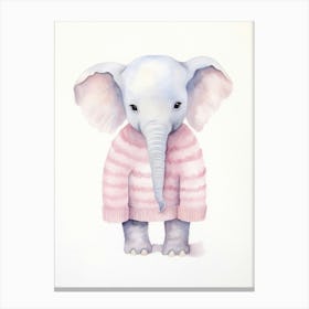 Baby Animal Watercolour Elephant Canvas Print