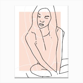 Woman Sitting Outline 2 Canvas Print