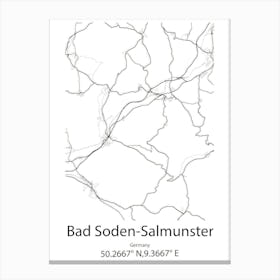 Bad Soden Salmunster,Germany Minimalist Map Canvas Print