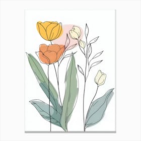 Minimalist Flower Line Art 9 Canvas Print