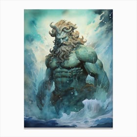  Watercolor Drawing Of Poseidon 3 Canvas Print