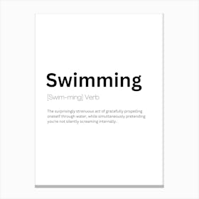 Swimming Definition Meaning Canvas Print