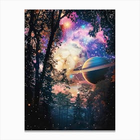 Saturn In The Forest Canvas Print