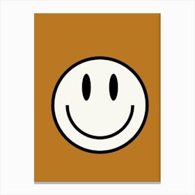 Smiley Face Brown Canvas Print