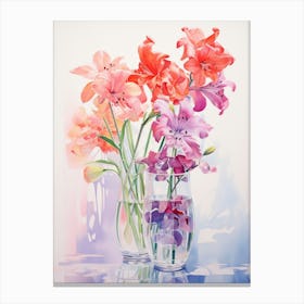 Watercolor Lilies Canvas Print